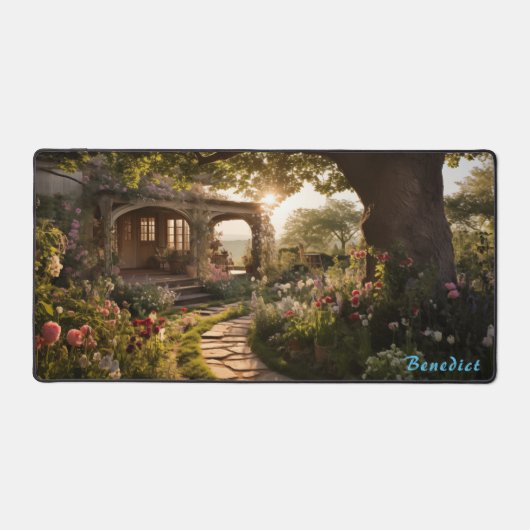 Personalisiert Cherry Blossom Village Desk Mat Schreibtischunterlage (Vorderseite)