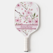 Personalisiert Cherry Blossom Wasserfarbe Pickleball Schläger (Rückseite)