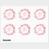 Personalisiert Cherry Blossom Wreath | SIEGEL Runder Aufkleber (Blatt)