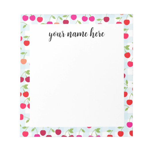 Personalisiert Cherry Notepad Notizblock (Vorderseite)