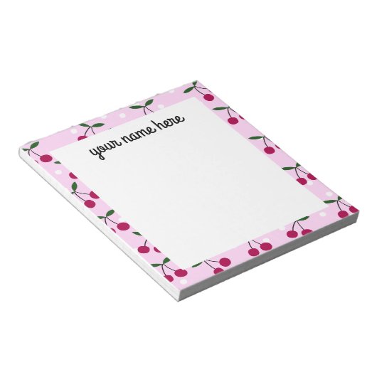 Personalisiert Cherry Notepad Notizblock (angewinkelt)