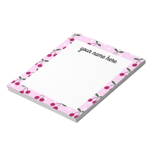Personalisiert Cherry Notepad Notizblock (Rotiert)
