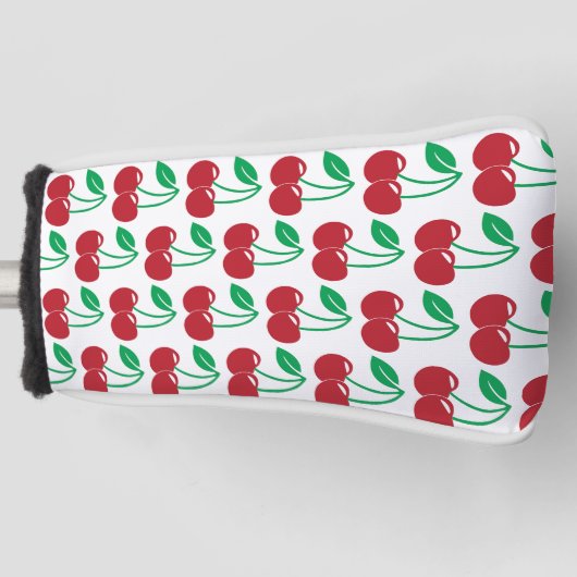 Personalisiert Cherry Pattern Golf Putter Cover Headcover (Vorderseite)