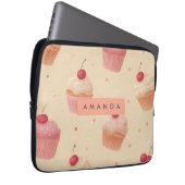 Personalisiert Cherry Sweet Cupcake Muster Laptopschutzhülle (Vorne Rechts)