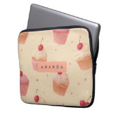 Personalisiert Cherry Sweet Cupcake Muster Laptopschutzhülle (Vorderseite Links)