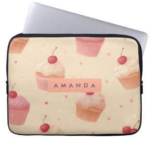 Personalisiert Cherry Sweet Cupcake Muster Laptopschutzhülle