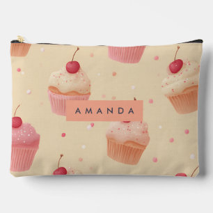 Personalisiert Cherry Sweet Cupcake Muster Zubehörtasche