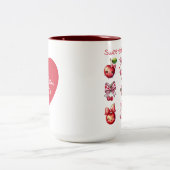 Personalisiert Cherry Sweetest Valentine Coquette Zweifarbige Tasse (Mittel)