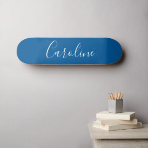Personalisiert Chic Calligrafy Name Cobalt Blue Skateboard