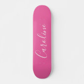 Personalisiert Chic Calligrafy Name Hot Pink Skateboard (Vorne)