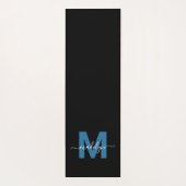 Personalisiert Chic Calligrafy Name Monogram Blue Yogamatte (Rückseite)