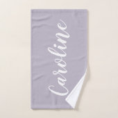 Personalisiert Chic Calligraphy Name Dusty Lilac Badhandtuch Set (Handtuch)