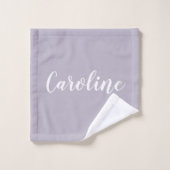 Personalisiert Chic Calligraphy Name Dusty Lilac Badhandtuch Set (Waschlappen)