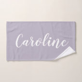 Personalisiert Chic Calligraphy Name Dusty Lilac Badhandtuch Set (Handtuch)