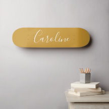 Personalisiert Chic Calligraphy Name Mustard Yello