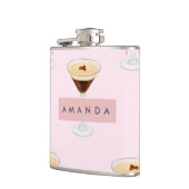 Personalisiert Chic Espresso Cocktail Muster Flachmann (Links)