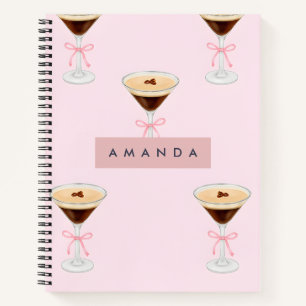 Personalisiert Chic Espresso Cocktail Muster Notizblock