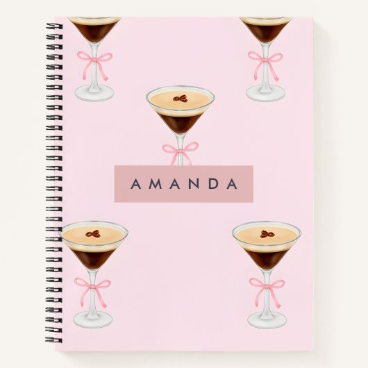 Personalisiert Chic Espresso Cocktail Muster Notizblock (Vorderseite)