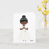 Personalisiert Chic First Heilige Kommunion-Black  Karte (Gelbe Blume)