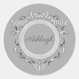 Personalisiert Chic floral Decorative Runder Aufkleber