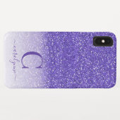 Personalisiert Chic Girly Lila Ombre Glitzer Case-Mate iPhone Hülle (Rückseite (Horizontal))