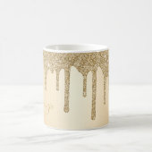 Personalisiert Chic Gold Sparkle Glitzer Tropfen Kaffeetasse (Mittel)