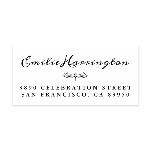 Personalisiert Chic Handgeschriebener Name Rückgab Gummistempel (Prägung)