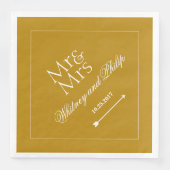 Personalisiert Chic Hochzeitsempfang Gold Serviette (Vorderseite)