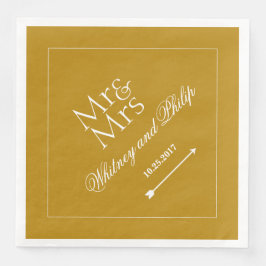 Personalisiert Chic Hochzeitsempfang Gold Serviette