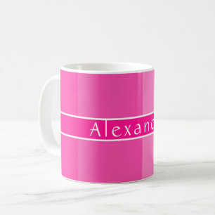 Personalisiert Chic Hot Pink Streifen Kaffeetasse