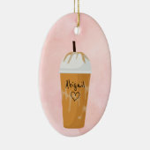 Personalisiert Chic Iced Coffee Holiday Weihnachte Keramik Ornament (Rechts)