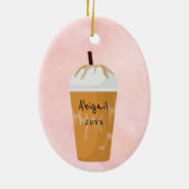 Personalisiert Chic Iced Coffee Holiday Weihnachte Keramik Ornament (Hinten)
