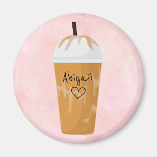 Personalisiert-Chic Iced Coffee Trendrosa Magnet