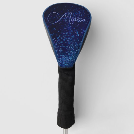 Personalisiert Chic Midnite Blue Confetti Golf Headcover (Vorderseite)