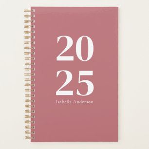 Personalisiert Chic Modern Dusty Rose Monatsschrif Planer