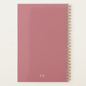 Personalisiert Chic Modern Dusty Rose Monatsschrif Planer (Rückseite)