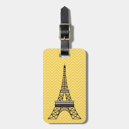 Personalisiert Chic Paris Eiffel Tower Gepäckmarke Gepäckanhänger (Vorderseite vertikal)