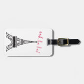 Personalisiert Chic Paris Eiffel Tower Gepäckmarke Gepäckanhänger (Vorderseite horizontal)