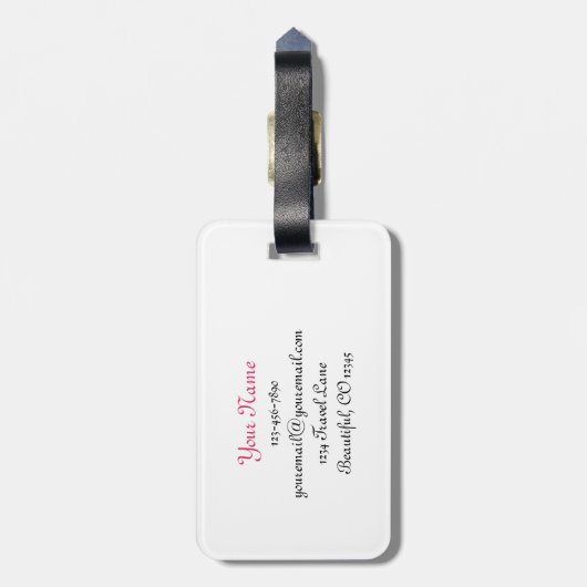 Personalisiert Chic Paris Eiffel Tower Gepäckmarke Gepäckanhänger (Rückseite vertikal)