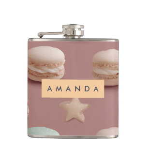 Personalisiert Chic Pastel Macaron Muster Flachmann