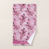 Personalisiert Chic Pink Glam Luxus-Muster Badhandtuch Set (Handtuch)