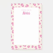 Personalisiert Chic Pink Leopard Drucktastatur Post-it Klebezettel (Vorderseite)