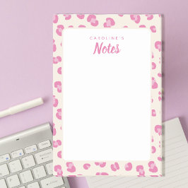 Personalisiert Chic Pink Leopard Drucktastatur Post-it Klebezettel