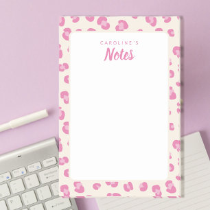 Personalisiert Chic Pink Leopard Drucktastatur Post-it Klebezettel