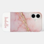 Personalisiert Chic Pink Marble Gold Case-Mate iPhone Hülle (Rückseite (Horizontal))