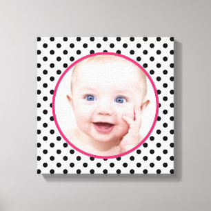 Personalisiert Chic Polka Dot Baby Foto Picture Leinwanddruck