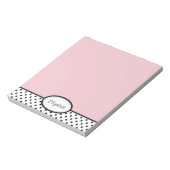 Personalisiert Chic Polka Dot PInk Notepad Notizblock (Rotiert)