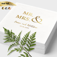 Personalisiert, Chic Real Foil Mr. und Mrs. Weddin