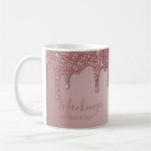Personalisiert Chic Rose Gold Sparkone Glitzer Tro Kaffeetasse (Links)
