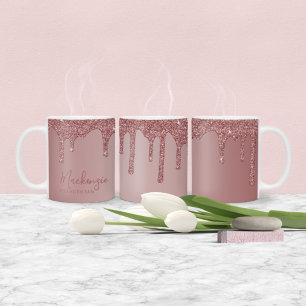 Personalisiert Chic Rose Gold Sparkone Glitzer Tro Kaffeetasse